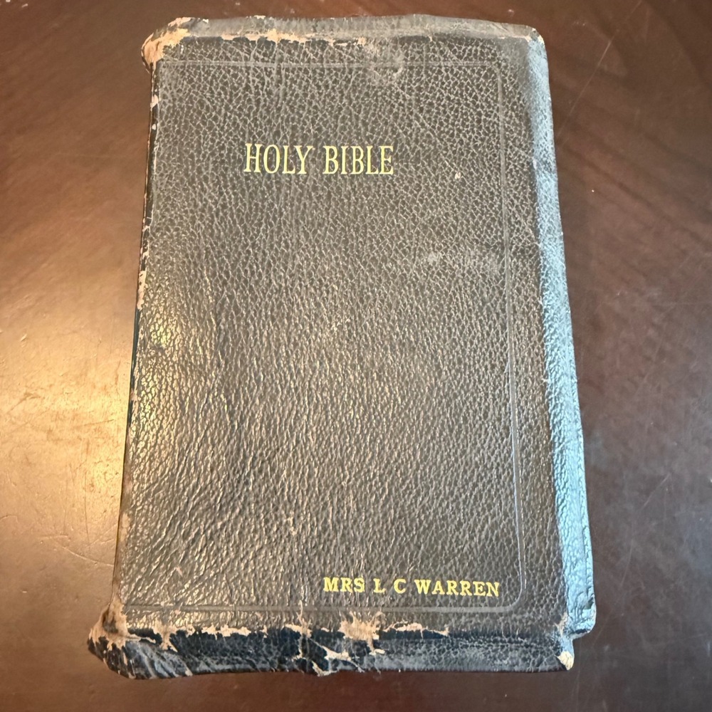 Vintage 1947 KJV Holy Bible Spencer Press Large Type Red Letter Thumb Indexed - Picture 2 of 14
